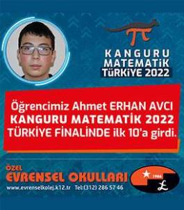 Kanguru Matematik 2022 Türkiye Final Sınavı’nda EVRENSEL KOLEJ EN İYİ 10 OKUL ARASINDA