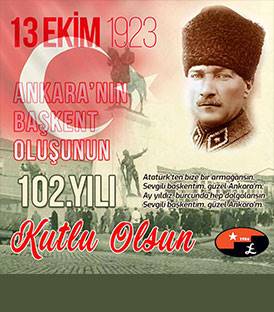 ANKARA’NIN BAŞKENT OLUŞUNUN 102. YILINI KUTLAMA PROGRAMINA DAVETLİSİNİZ