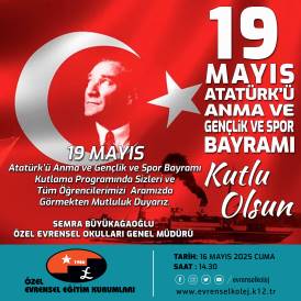 19 MAYIS ATATÜRK'Ü ANMA VE GENÇLİK VE SPOR BAYRAMI TÖRENİNE DAVETLİSİNİZ