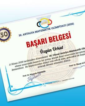 Antalya Matematik Olimpiyatlarında Finaldeyiz