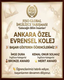 FISO GLOBAL İngilizce Yarışmasında Evrensel Kolejden 2 Önemli Derece