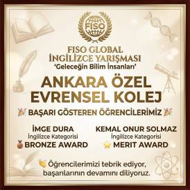 FISO GLOBAL İngilizce Yarışmasında Evrensel Kolejden 2 Önemli Derece