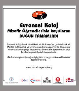 EVRENSEL KOLEJ MİSAFİR ÖĞRENCİLERİNİN KAYITLARINI BUGÜN TAMAMLADI